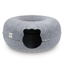 [펫츠몬]고양이용 도넛형 원 홀 펠트 터널 숨숨하우스(그레이L/60cm)(인터넷23900원미만 판매금지)