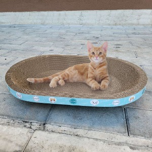 [펫츠몬]고양이 눕기 편한 특대형 B골 스크래쳐  타원형65cm MAX(인터넷13500원미만 판매금지)